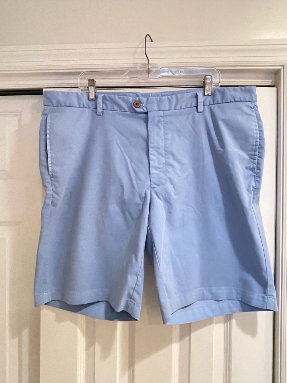 Light Blue Flat-Front Men's Chino Shorts
